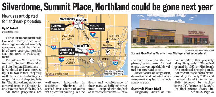 Summit Place Mall (Pontiac Mall) - 2016 Article On Demo (newer photo)